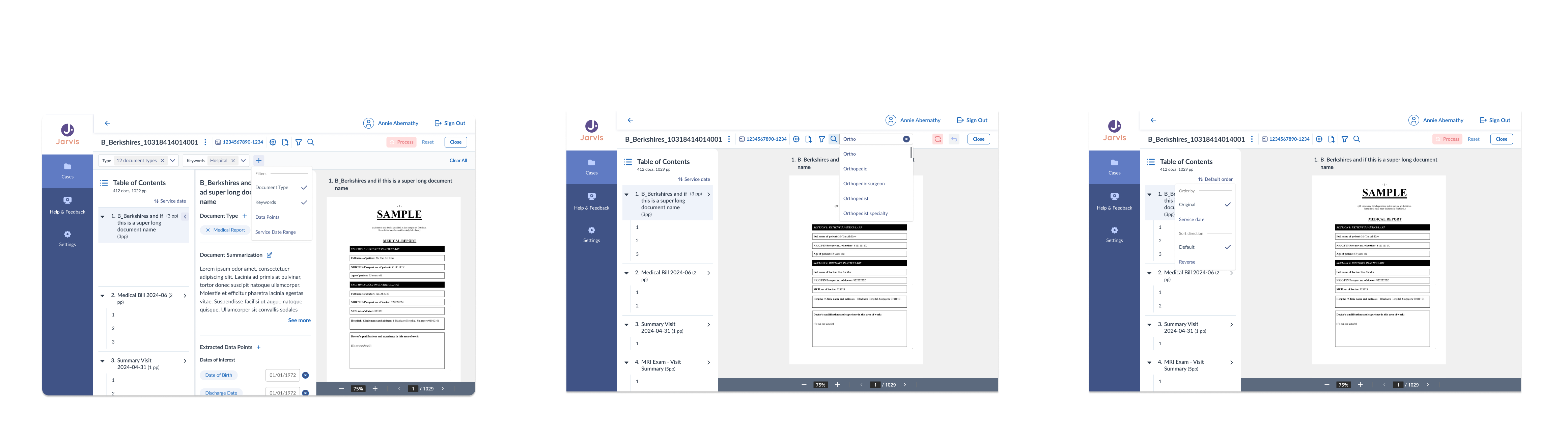 Filter, search & sort system