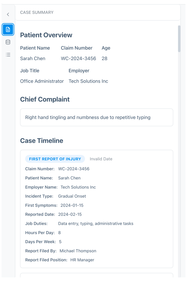 Idea for case overview functionality